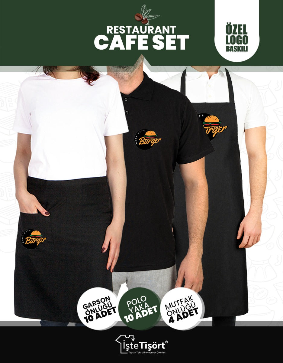 Logo Printed Cafe - Restaurant Staff Set