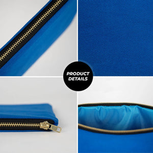 Saxe Blue Canvas Zippered Clutch Pouch – 10" × 7" (25 × 18 cm) – 10 oz - Pamusan.com