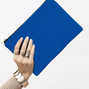 Saxe Blue Canvas Zippered Clutch Pouch – 10" × 7" (25 × 18 cm) – 10 oz - Pamusan.com
