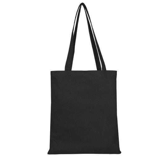 Black Canvas Tote Bag – Large 14"x16" Eco-Friendly Cotton Shopping Bag