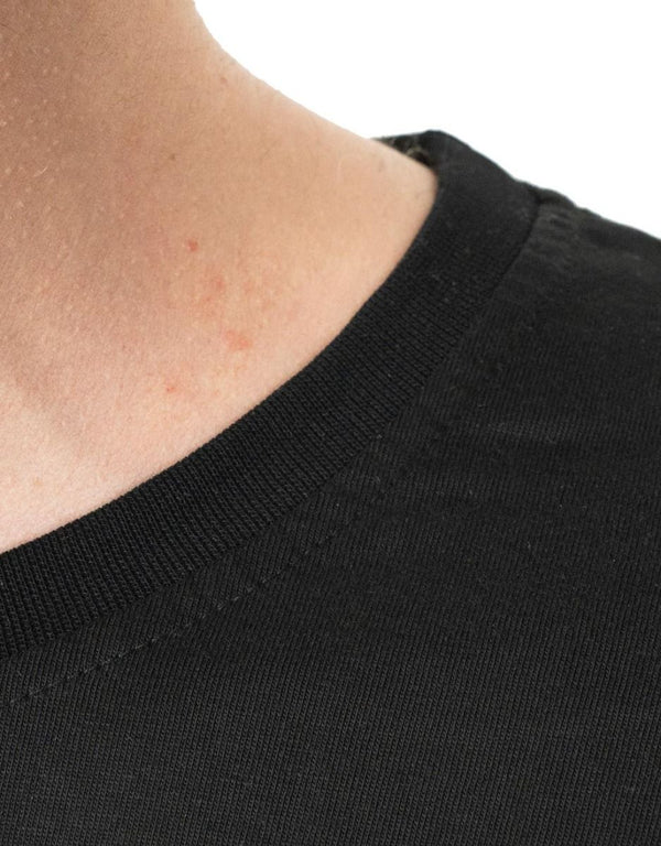 Oversized Bicycle Collar Printed T-Shirt Black