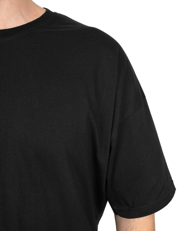 Oversized Bicycle Collar Printed T-Shirt Black