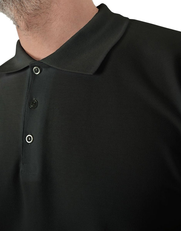 Polo Collar Black T-Shirt - Digital Print