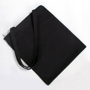 Black Gabardine Tote Bag With Zipper 14"W x 16"H – Blank Cotton Shopping & Gift Bag