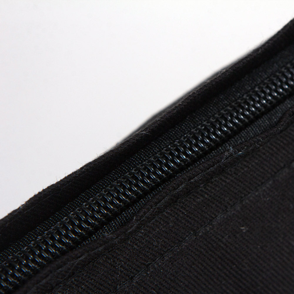 Black Gabardine Tote Bag With Zipper 14"W x 16"H – Blank Cotton Shopping & Gift Bag