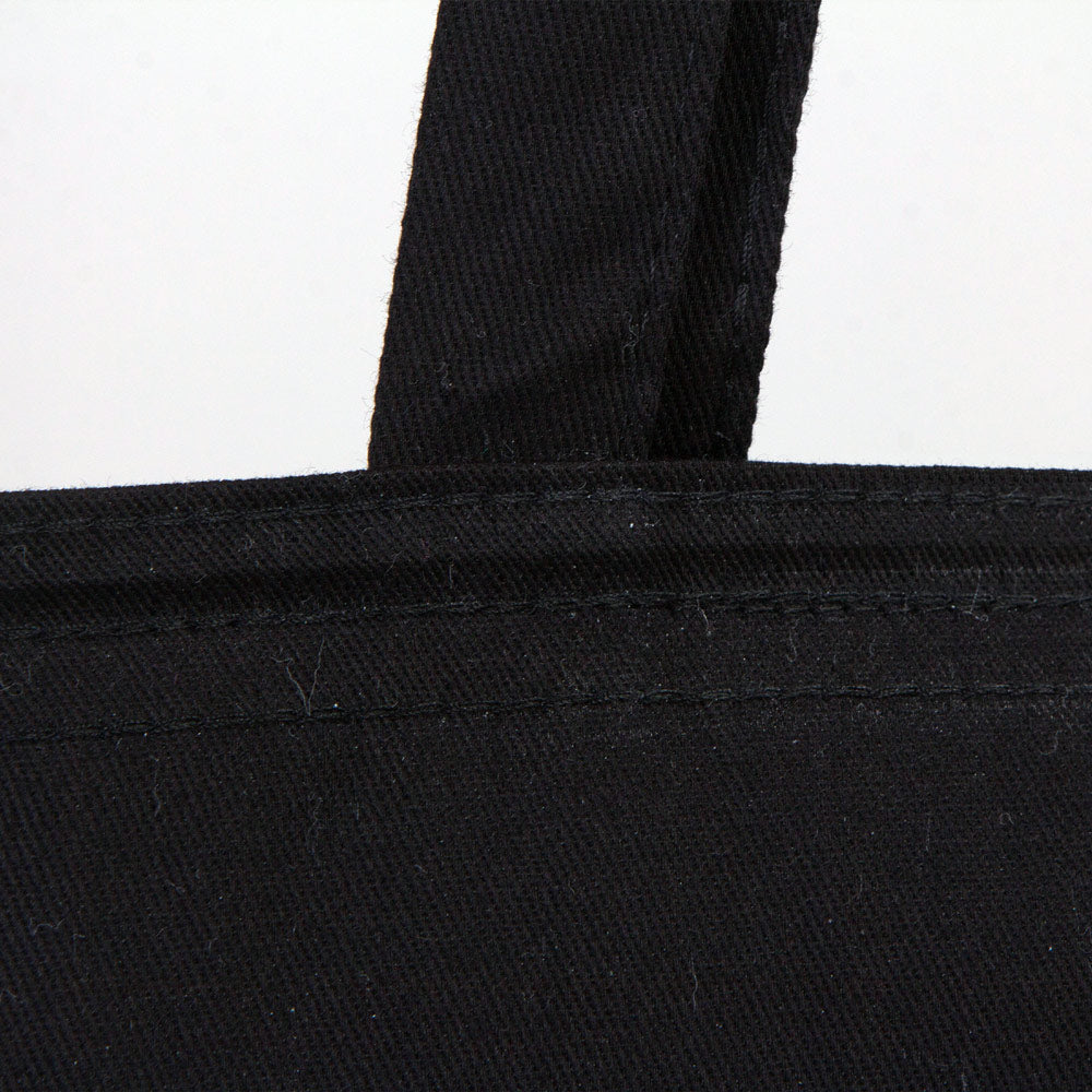 Black Gabardine Tote Bag With Zipper 14"W x 16"H – Blank Cotton Shopping & Gift Bag