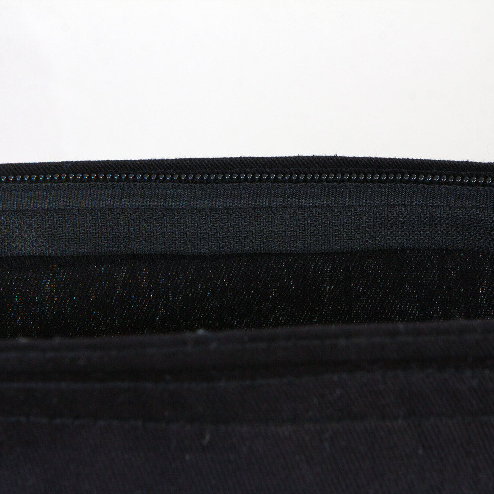Black Gabardine Tote Bag With Zipper 14"W x 16"H – Blank Cotton Shopping & Gift Bag