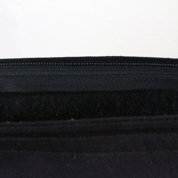 Black Gabardine Tote Bag With Zipper 14"W x 16"H – Blank Cotton Shopping & Gift Bag