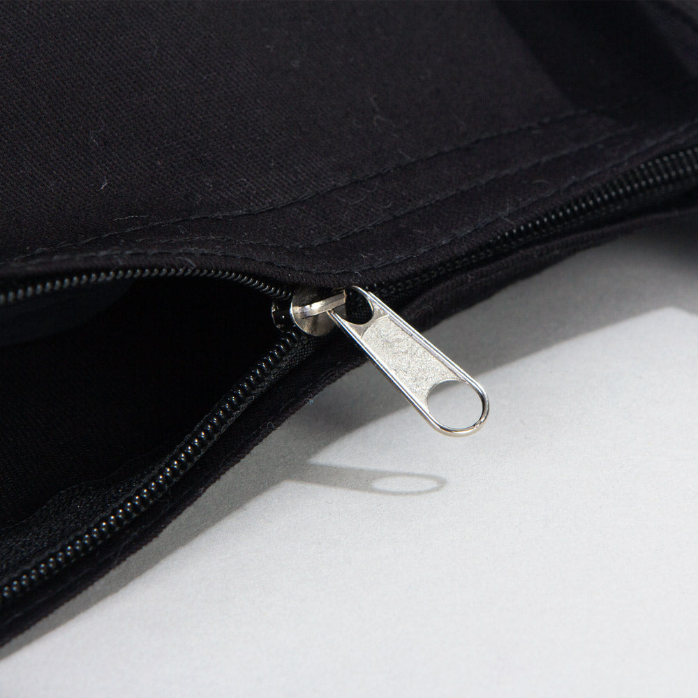 Black Gabardine Tote Bag With Zipper 14"W x 16"H – Blank Cotton Shopping & Gift Bag