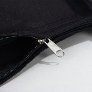 Black Gabardine Tote Bag With Zipper 14"W x 16"H – Blank Cotton Shopping & Gift Bag