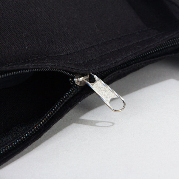 Black Gabardine Tote Bag With Zipper 14"W x 16"H – Blank Cotton Shopping & Gift Bag