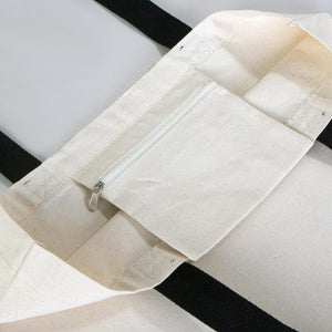Canvas Tote Bag with Black Handles – 18"W x 14"H x 3"L Durable Reusable Cotton Bag