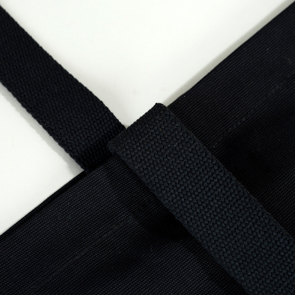 Black Canvas Beach Bag 19"x16"x4" – Large Eco-Friendly Tote for Shopping & Travel