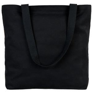Black Canvas Beach Bag 19"x16"x4" – Large Eco-Friendly Tote for Shopping & Travel