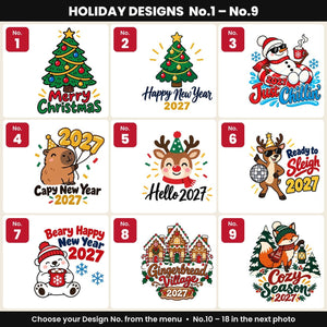Small Christmas Gift Bags – Red Velvet Drawstring Pouches 4" × 5" (10 × 13 cm) with Rose Top, 18 Christmas & New Year 2027 Designs - Pamusan.com
