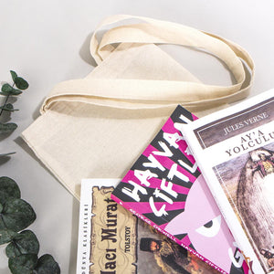 Small Cotton Tote Bag – 8" × 10" (20 × 25 cm) – 4 oz Natural Book Bag - Pamusan.com