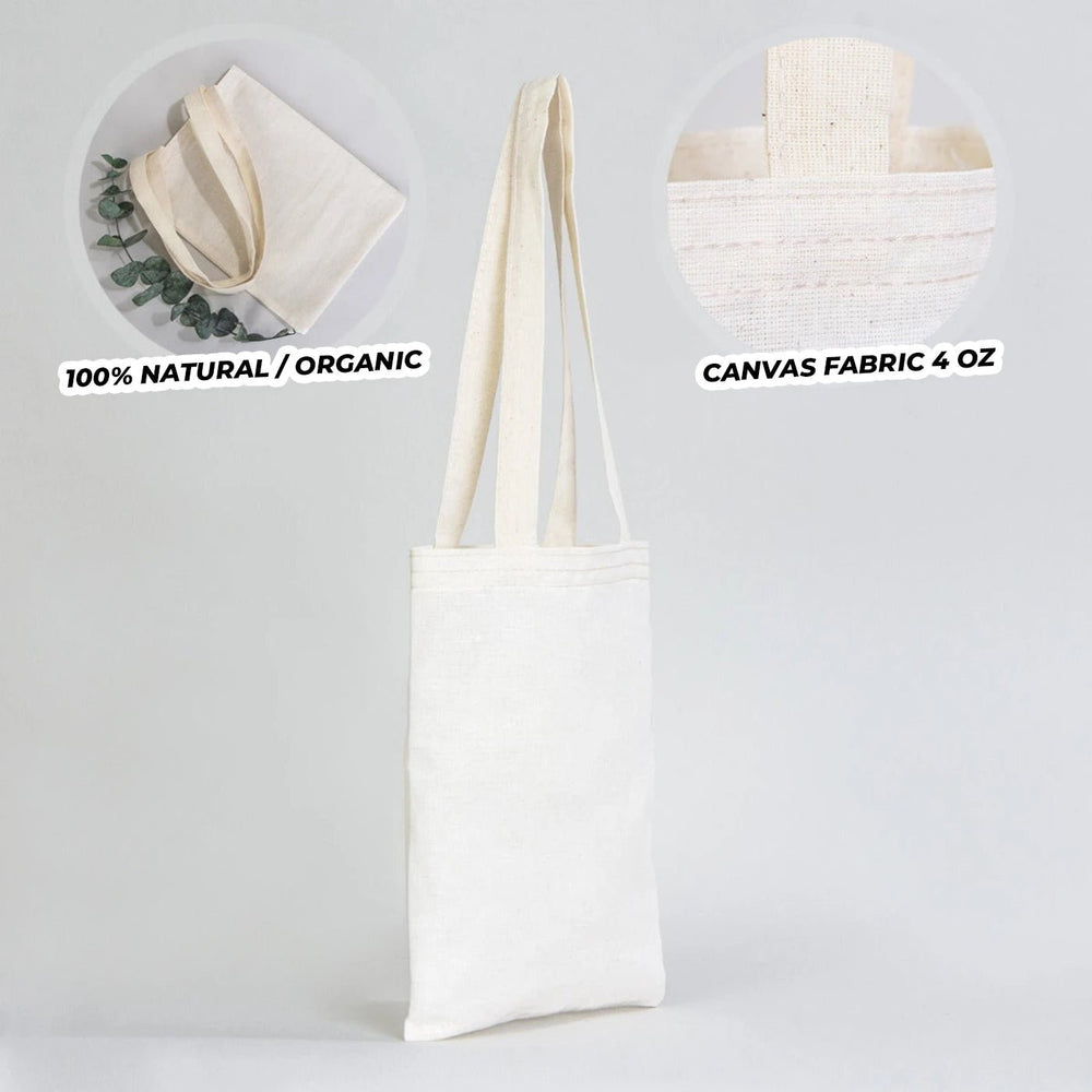 Small Cotton Tote Bag – 8" × 10" (20 × 25 cm) – 4 oz Natural Book Bag - Pamusan.com