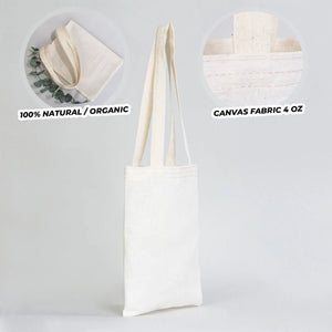 Small Cotton Tote Bag – 8" × 10" (20 × 25 cm) – 4 oz Natural Book Bag - Pamusan.com