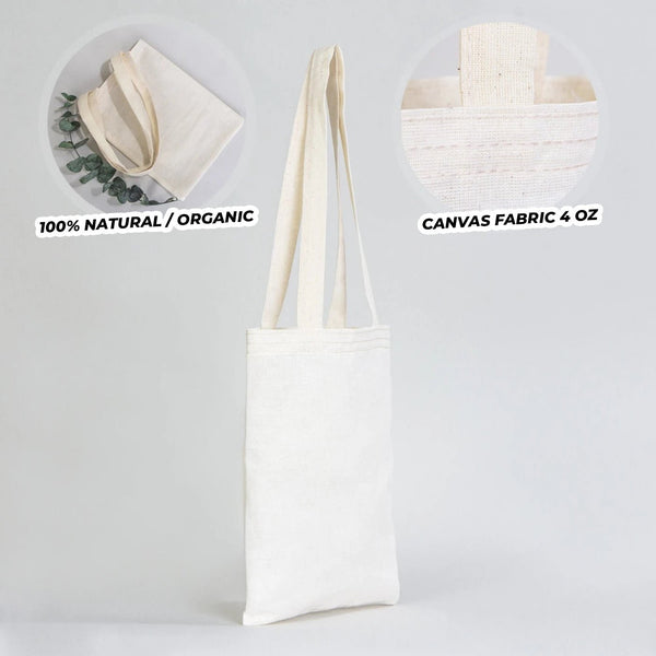 Small Cotton Tote Bag – 8" × 10" (20 × 25 cm) – 4 oz Natural Book Bag - Pamusan.com