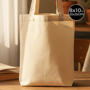 Small Cotton Tote Bag – 8" × 10" (20 × 25 cm) – 4 oz Natural Book Bag - Pamusan.com
