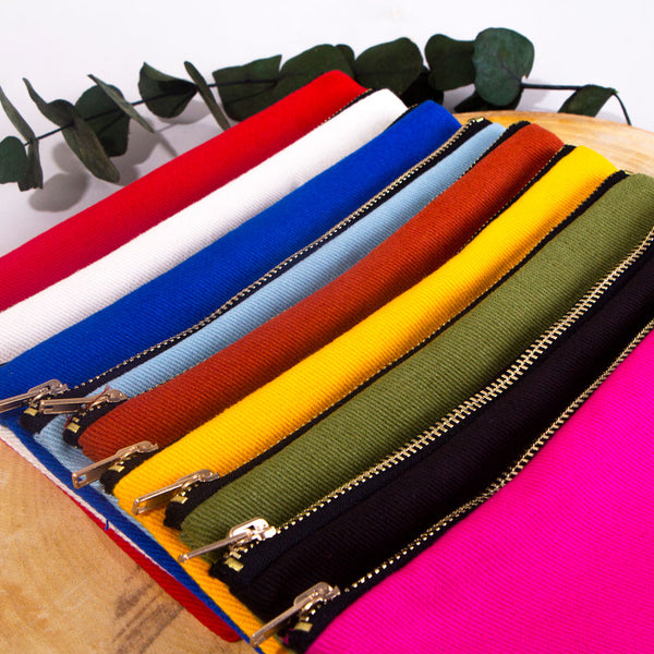 Fuchsia Cotton Clutch Bag – 8"x6" Reusable Cosmetic & Makeup Pouch