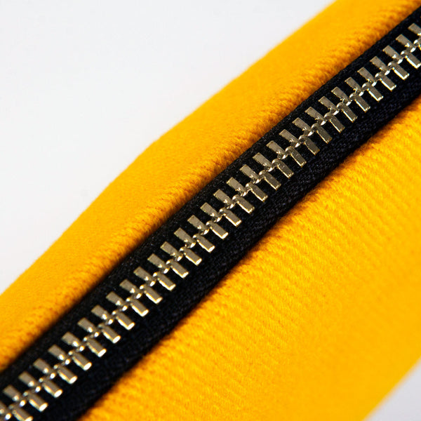 Yellow Cotton Clutch Bag – 8"x6" Reusable Cosmetic Makeup Zipper Pouch