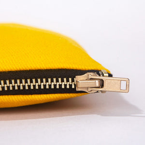 Yellow Cotton Clutch Bag – 8"x6" Reusable Cosmetic Makeup Zipper Pouch