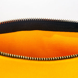 Yellow Cotton Clutch Bag – 8"x6" Reusable Cosmetic Makeup Zipper Pouch