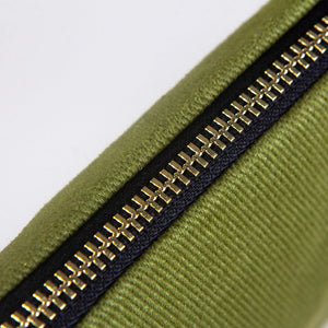 Plain Green Cotton Clutch Bag – 8"x6" Reusable Cosmetic Pouch