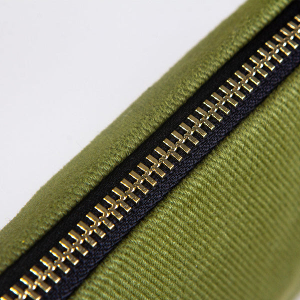 Plain Green Cotton Clutch Bag – 8"x6" Reusable Cosmetic Pouch