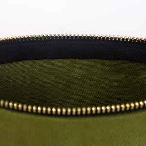 Plain Green Cotton Clutch Bag – 8"x6" Reusable Cosmetic Pouch