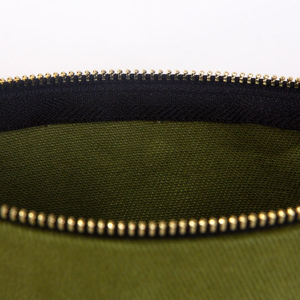 Plain Green Cotton Clutch Bag – 8"x6" Reusable Cosmetic Pouch