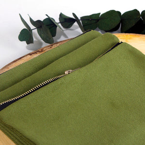 Plain Green Cotton Clutch Bag – 8"x6" Reusable Cosmetic Pouch