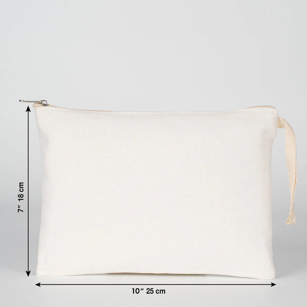 Sublimation Printed Laminated Cotton Clutch Pouch – 10" × 7" (25 × 18 cm) - Pamusan.com