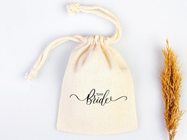 Team Bride Drawstring Pouches – Wedding Favor Bags – Bachelorette Party Gift Bags - Pamusan.com