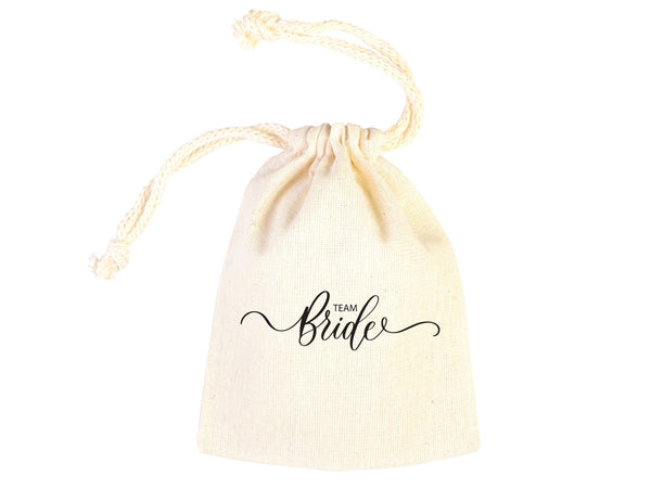 Team Bride Drawstring Pouches – Wedding Favor Bags – Bachelorette Party Gift Bags - Pamusan.com