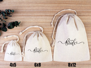 Team Bride Drawstring Pouches – Wedding Favor Bags – Bachelorette Party Gift Bags - Pamusan.com