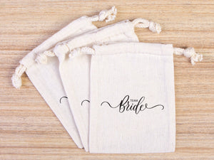 Team Bride Drawstring Pouches – Wedding Favor Bags – Bachelorette Party Gift Bags - Pamusan.com