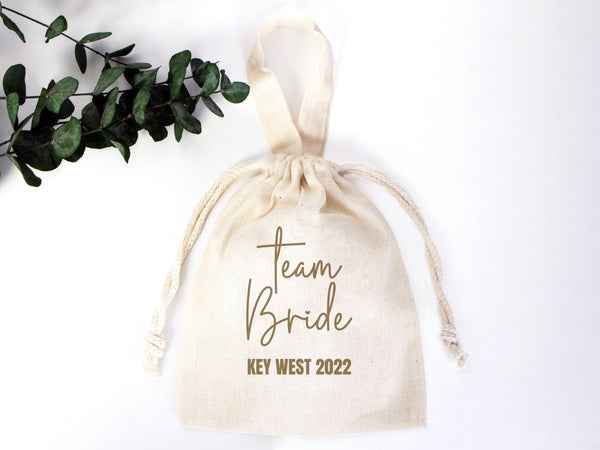 Team Bride Favor Bags 6"x8" – Custom Wedding Recovery & Survival Kit Pouches - Pamusan.com