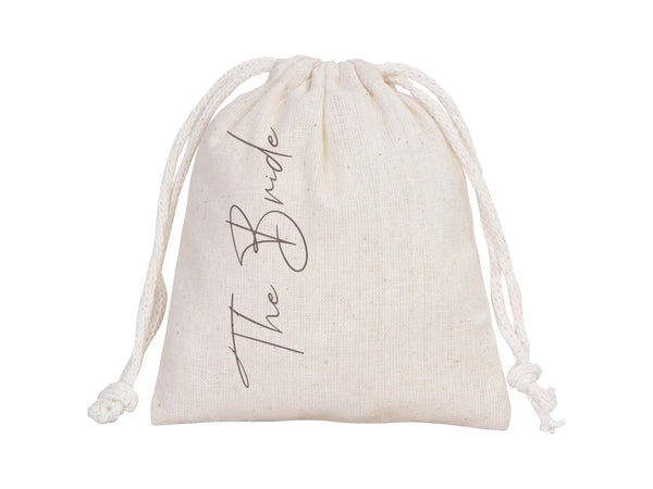 The Bride Bag, Wedding Tote for Bridal Party Cotton Pouches & Wedding Welcome Gifts - Pamusan.com