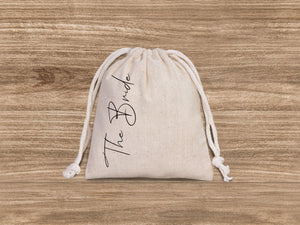 The Bride Bag, Wedding Tote for Bridal Party Cotton Pouches & Wedding Welcome Gifts - Pamusan.com