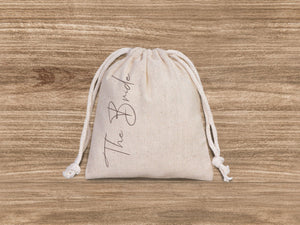 The Bride Bag, Wedding Tote for Bridal Party Cotton Pouches & Wedding Welcome Gifts - Pamusan.com