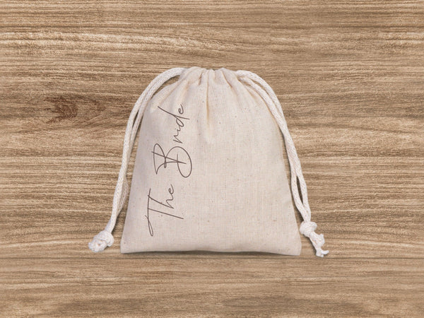 The Bride Bag, Wedding Tote for Bridal Party Cotton Pouches & Wedding Welcome Gifts - Pamusan.com