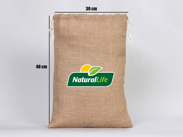 12x16 Coffee Burlap Tote Bags - Natural Jute Drawstring Gift Bags - Pamusan.com