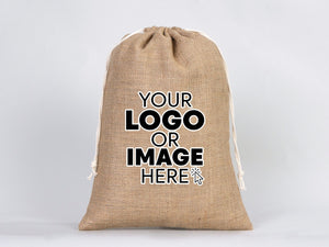 12x16 Coffee Burlap Tote Bags - Natural Jute Drawstring Gift Bags - Pamusan.com