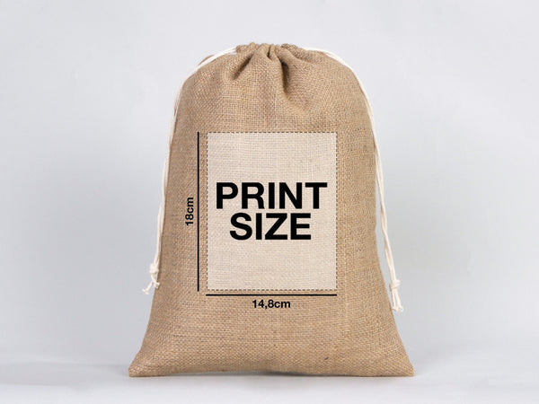 12x16 Coffee Burlap Tote Bags - Natural Jute Drawstring Gift Bags - Pamusan.com
