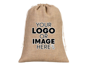 12x16 Coffee Burlap Tote Bags - Natural Jute Drawstring Gift Bags - Pamusan.com