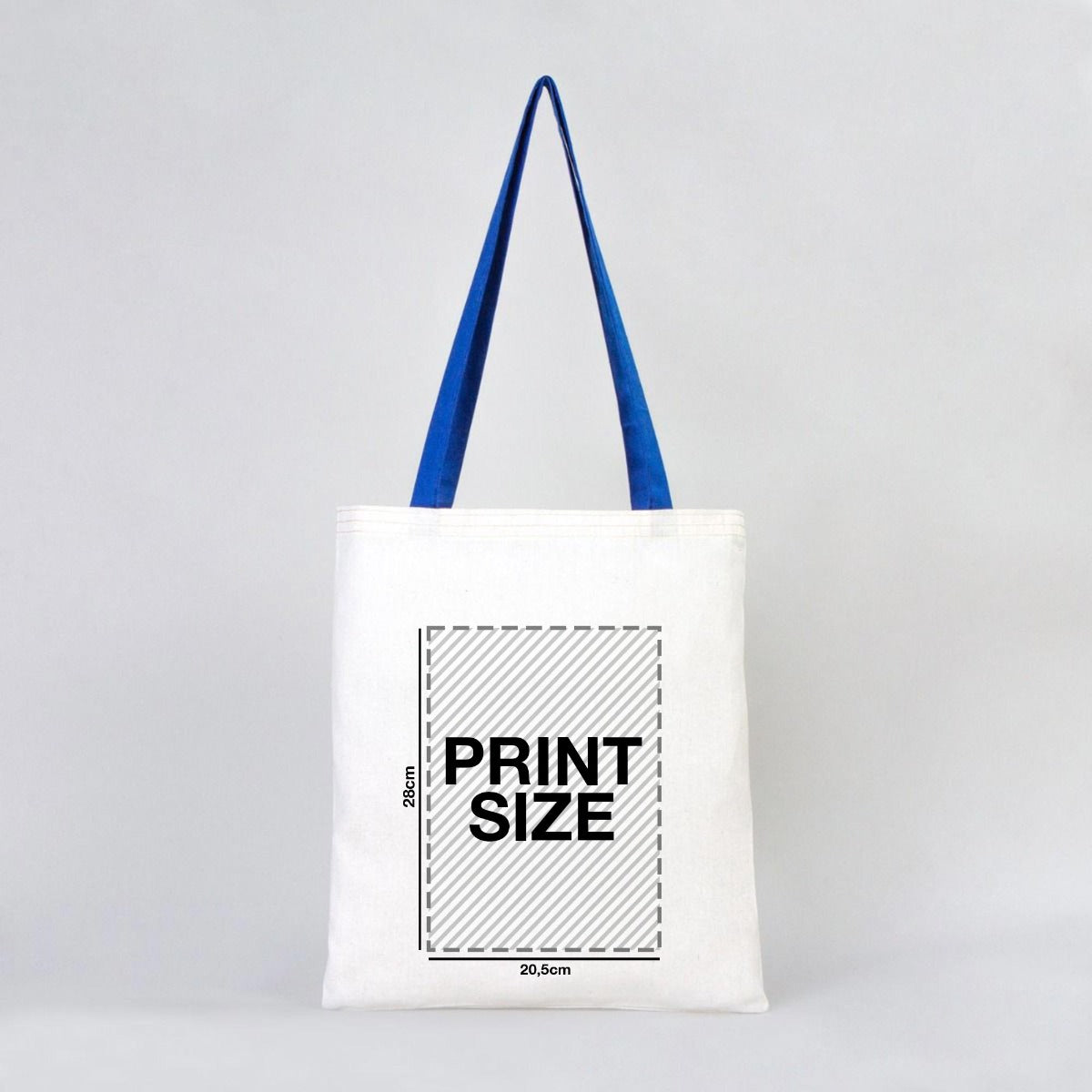 Tote Bags With Color Handles  14"W x 16"H (35 cm x 40 cm )  - Sax Blue  (Customize)