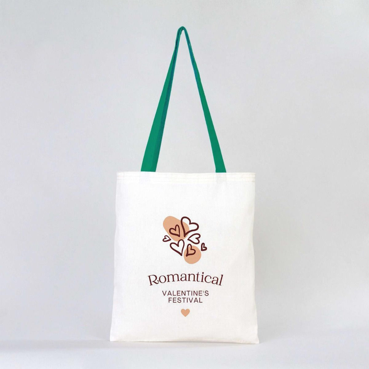 Tote Bags With Color Handles  14"W x 16"H (35 cm x 40 cm ) - Green ( Customize)