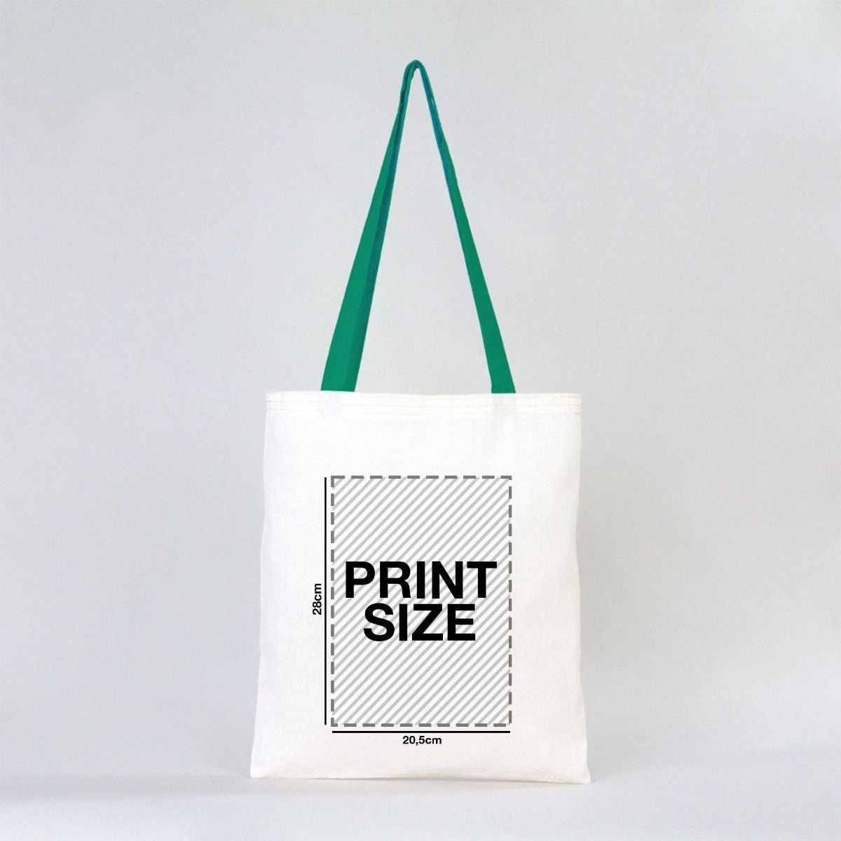 Tote Bags With Color Handles  14"W x 16"H (35 cm x 40 cm ) - Green ( Customize)